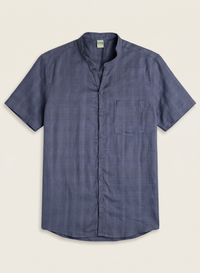 Woven Wind Shirt - Band Collar