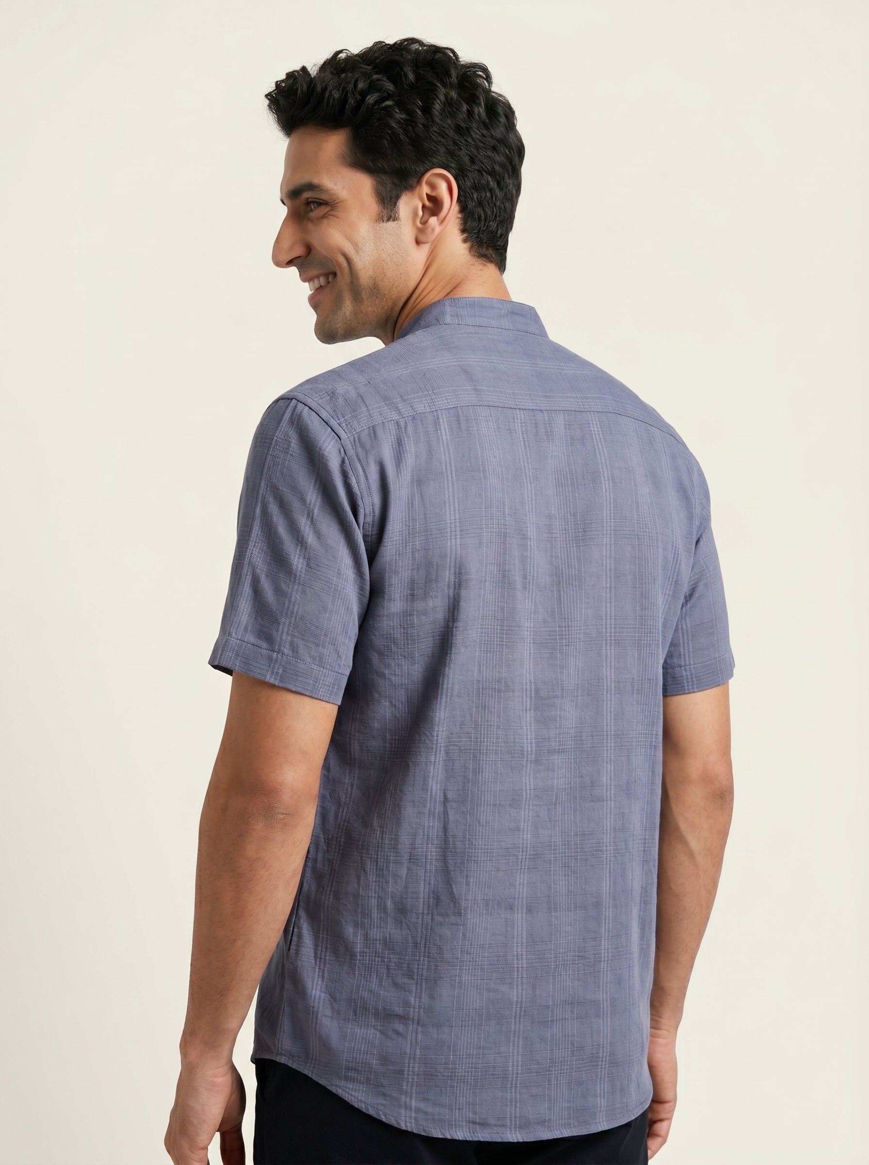 Woven Wind Shirt - Band Collar