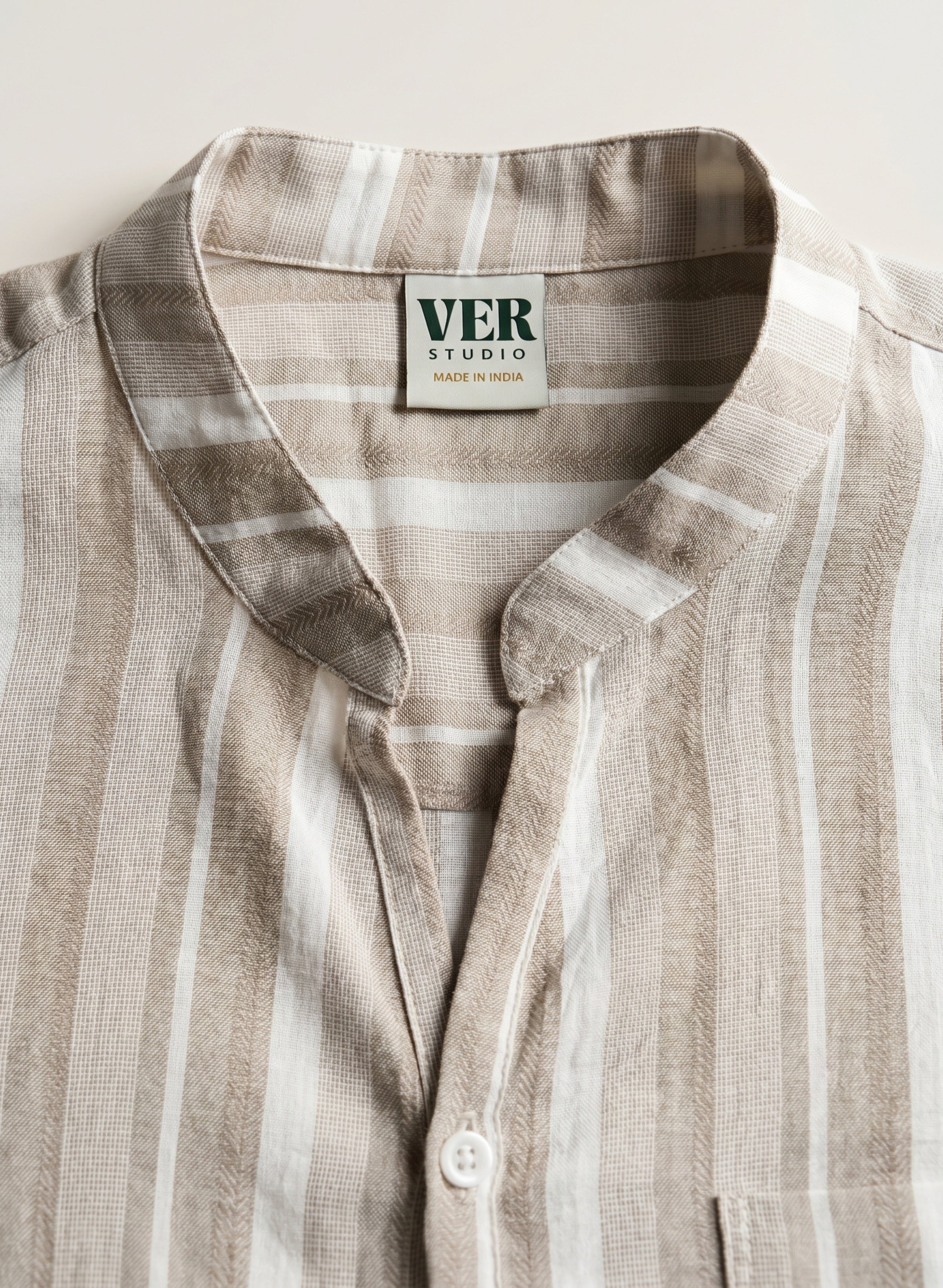 Woven Wind Shirt - Band Collar