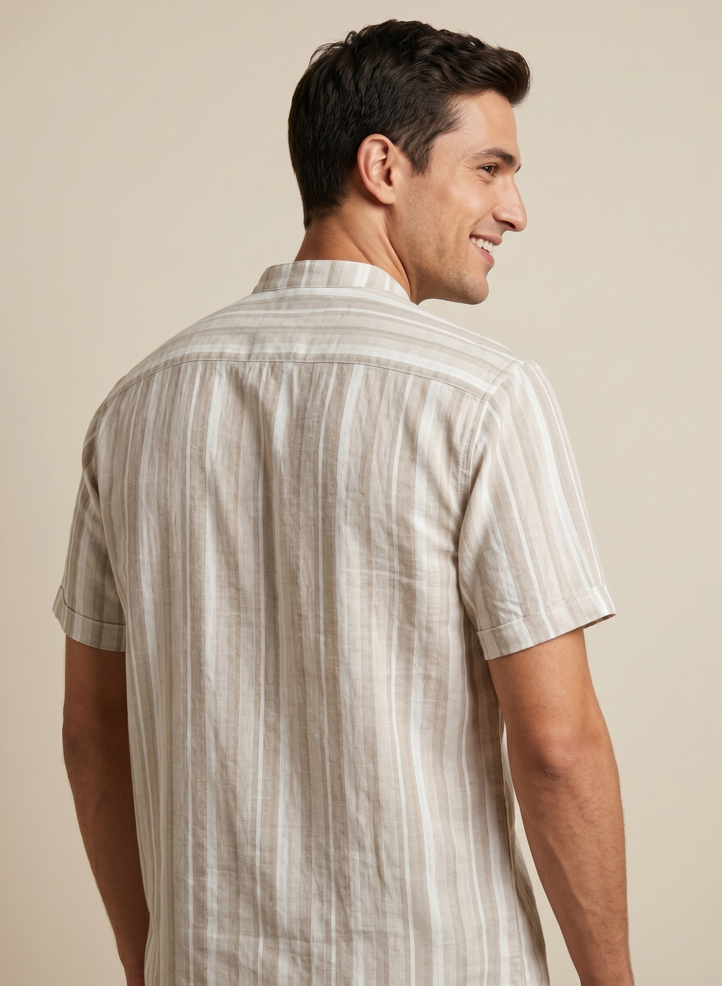 Woven Wind Shirt - Band Collar