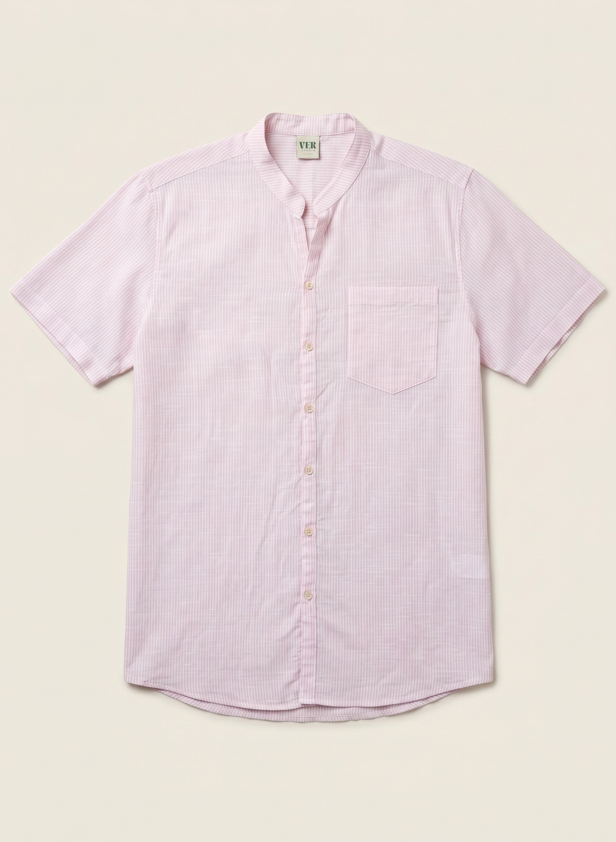 Woven Wind Shirt - Band Collar