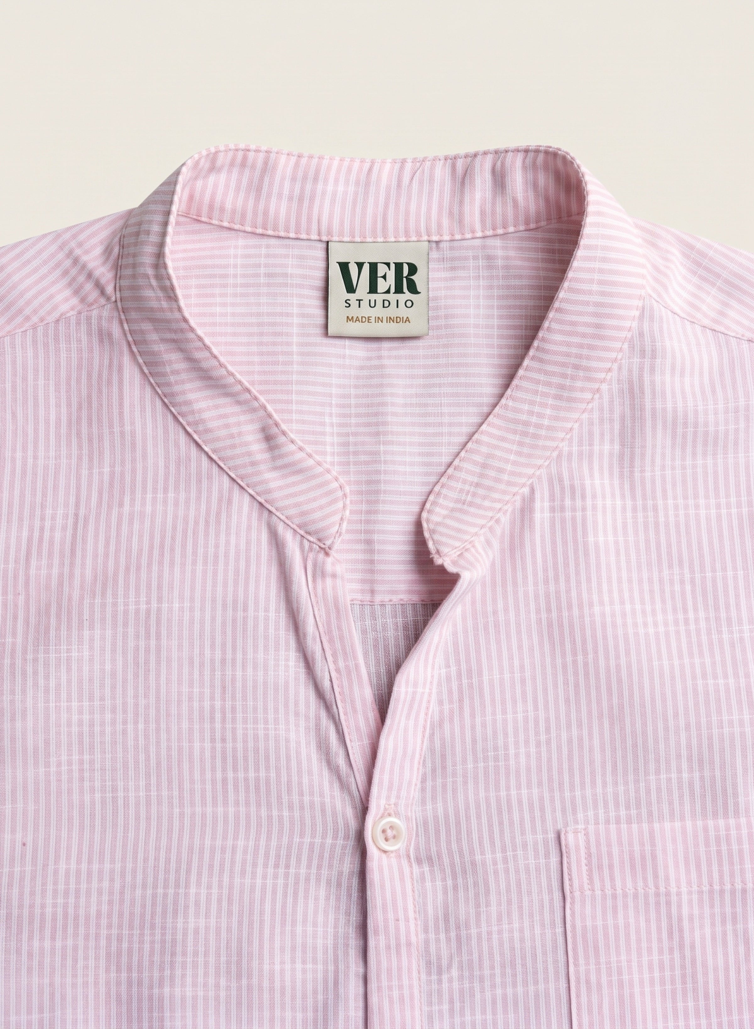 Woven Wind Shirt - Band Collar