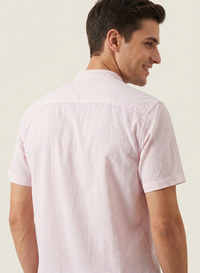 Woven Wind Shirt - Band Collar