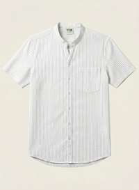 Woven Wind Shirt - Band Collar