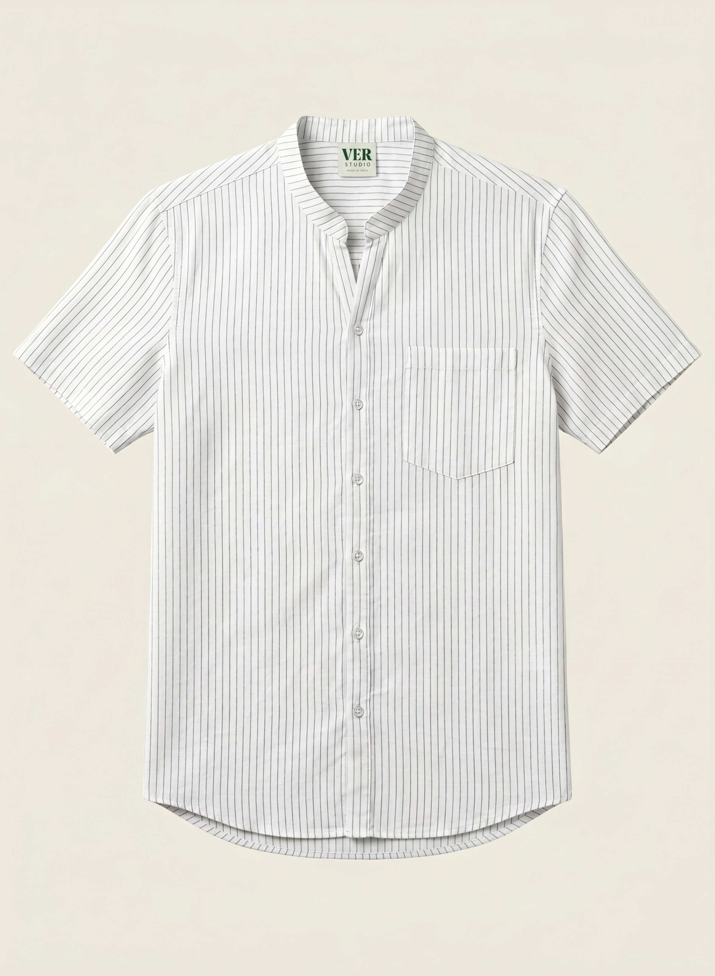 Woven Wind Shirt - Band Collar