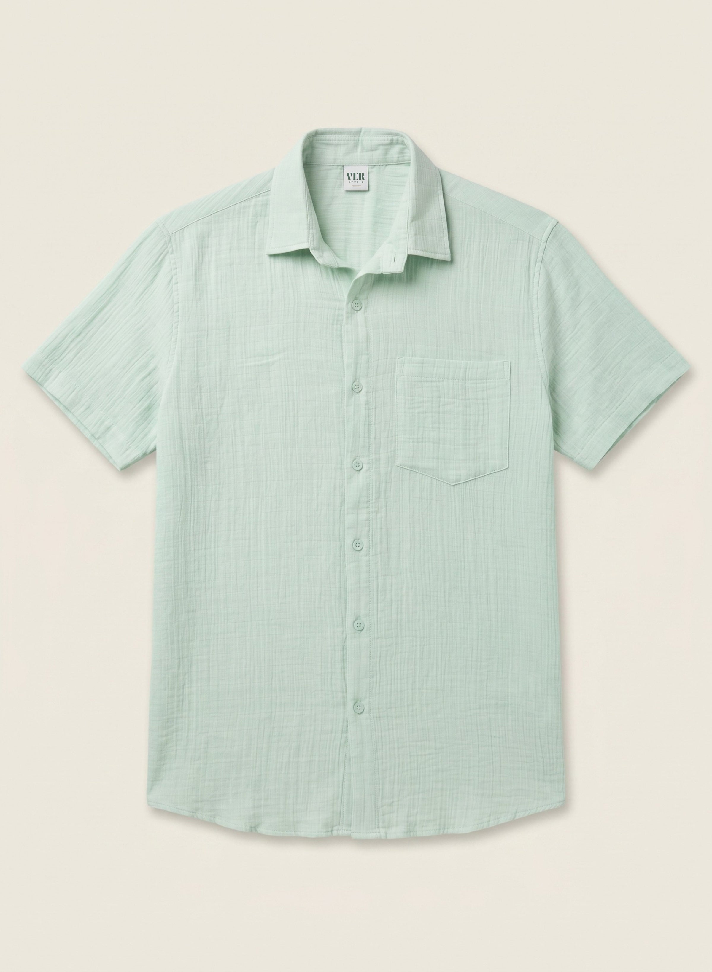 Woven Wind Shirt - Straight Collar