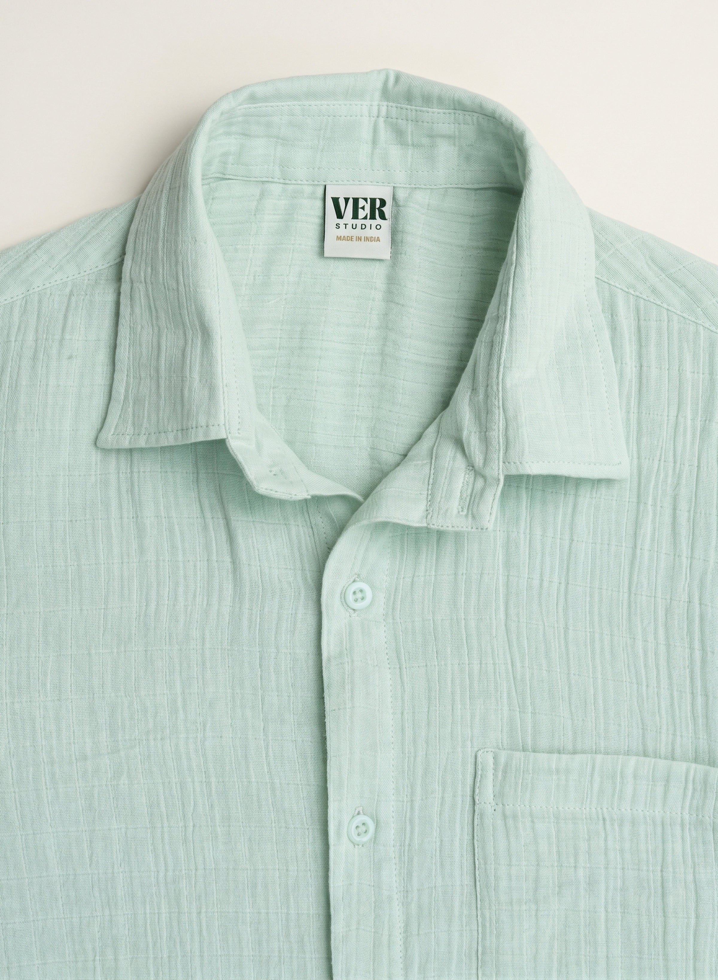 Woven Wind Shirt - Straight Collar
