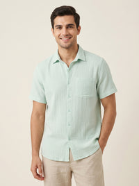 Woven Wind Shirt - Straight Collar