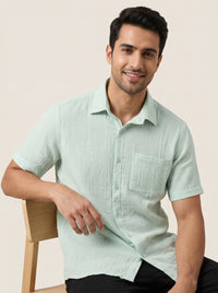 Woven Wind Shirt - Straight Collar