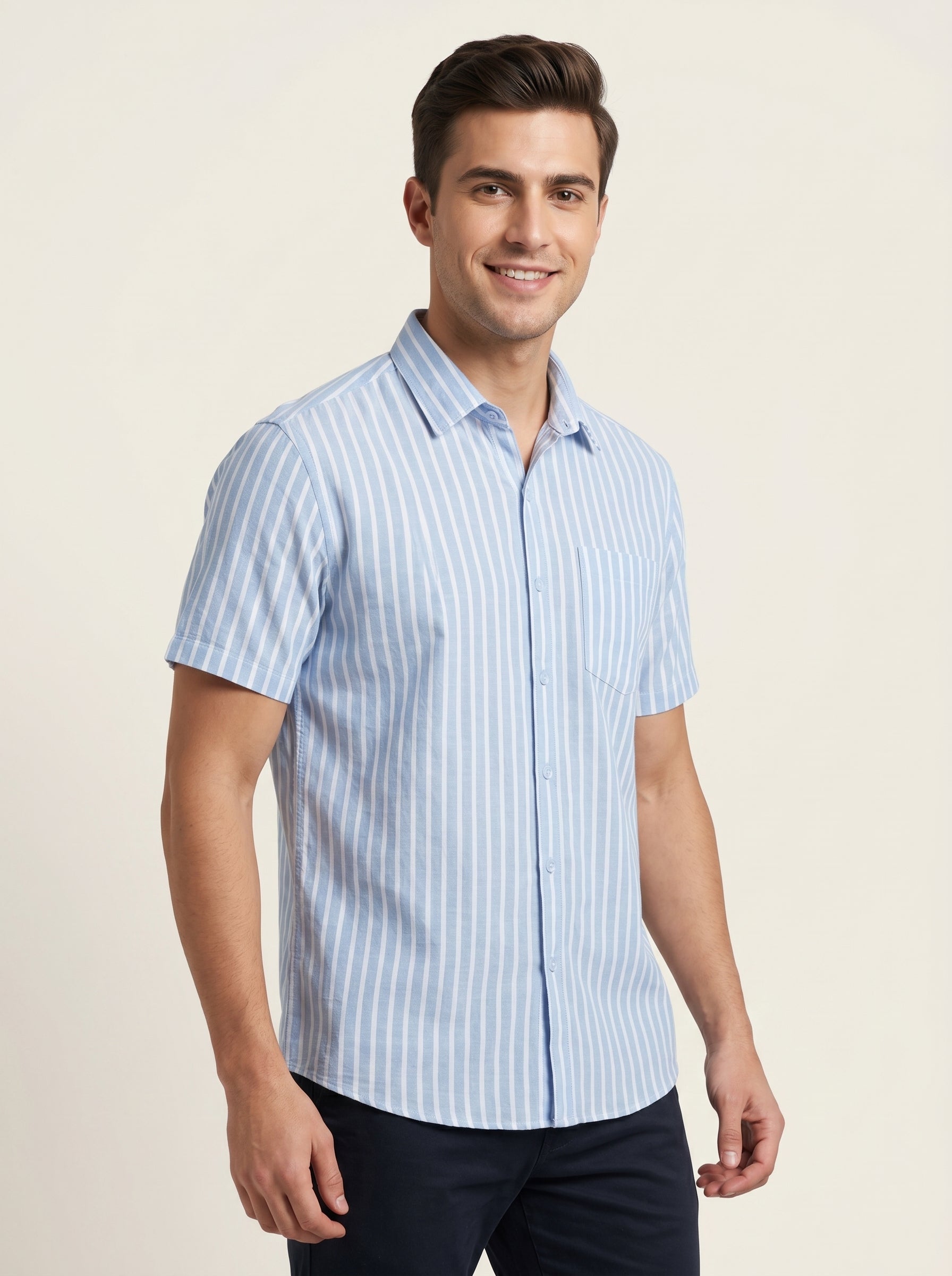 Woven Wind Shirt - Straight Collar