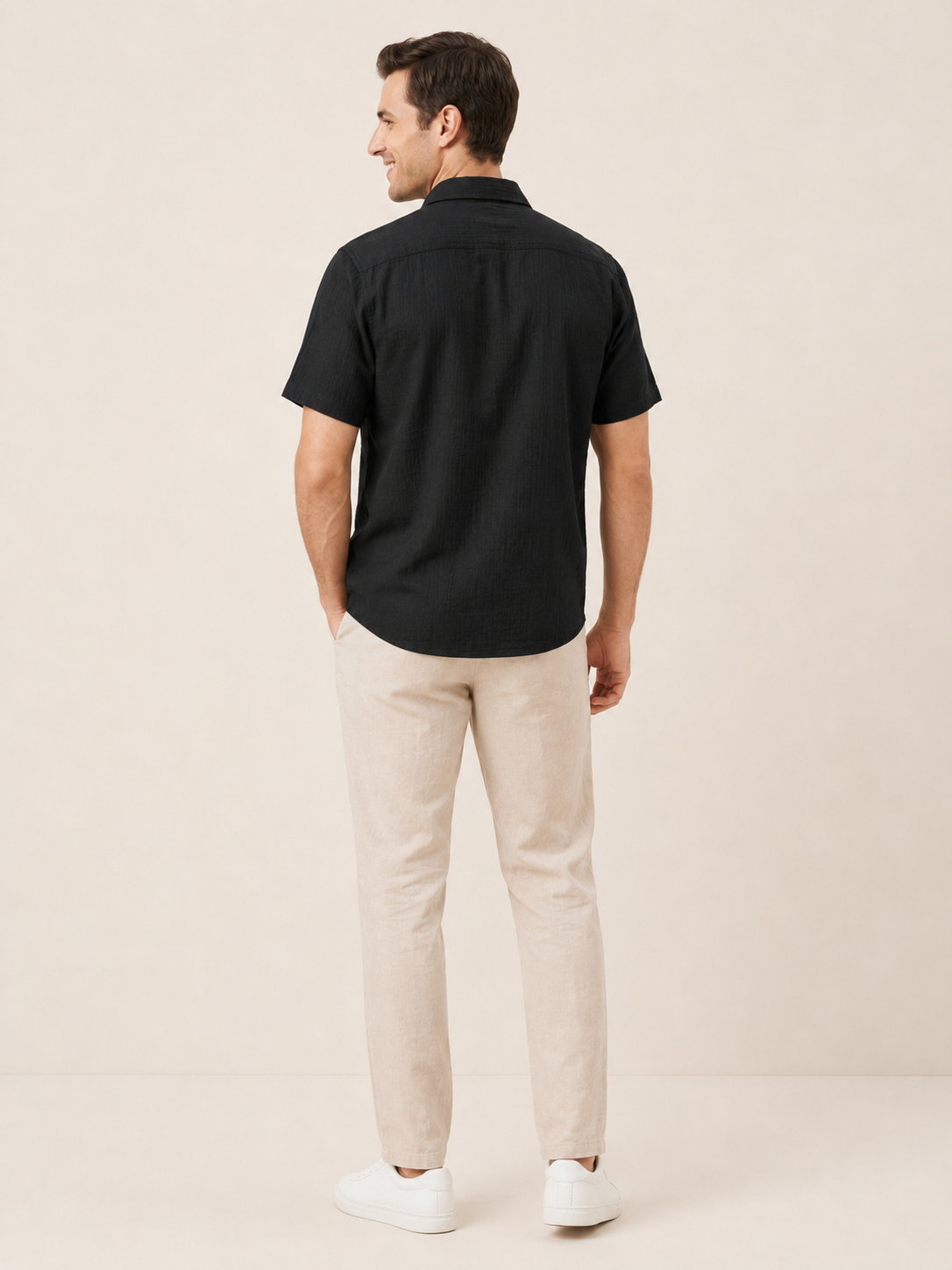 Woven Wind Shirt - Straight Collar