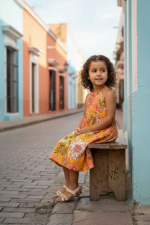 Girls' Shoulder Tie Dress