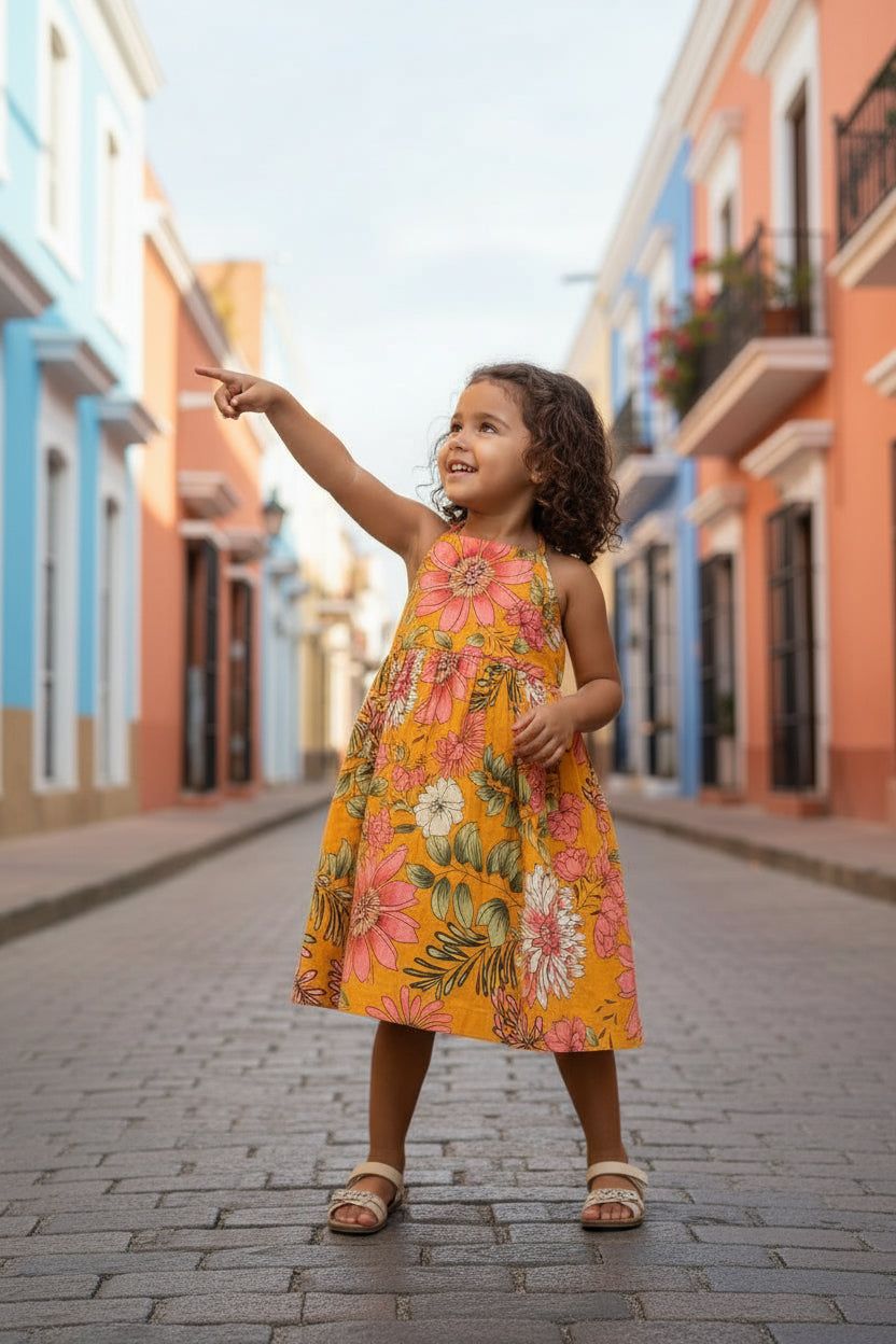 Girls' Shoulder Tie Dress