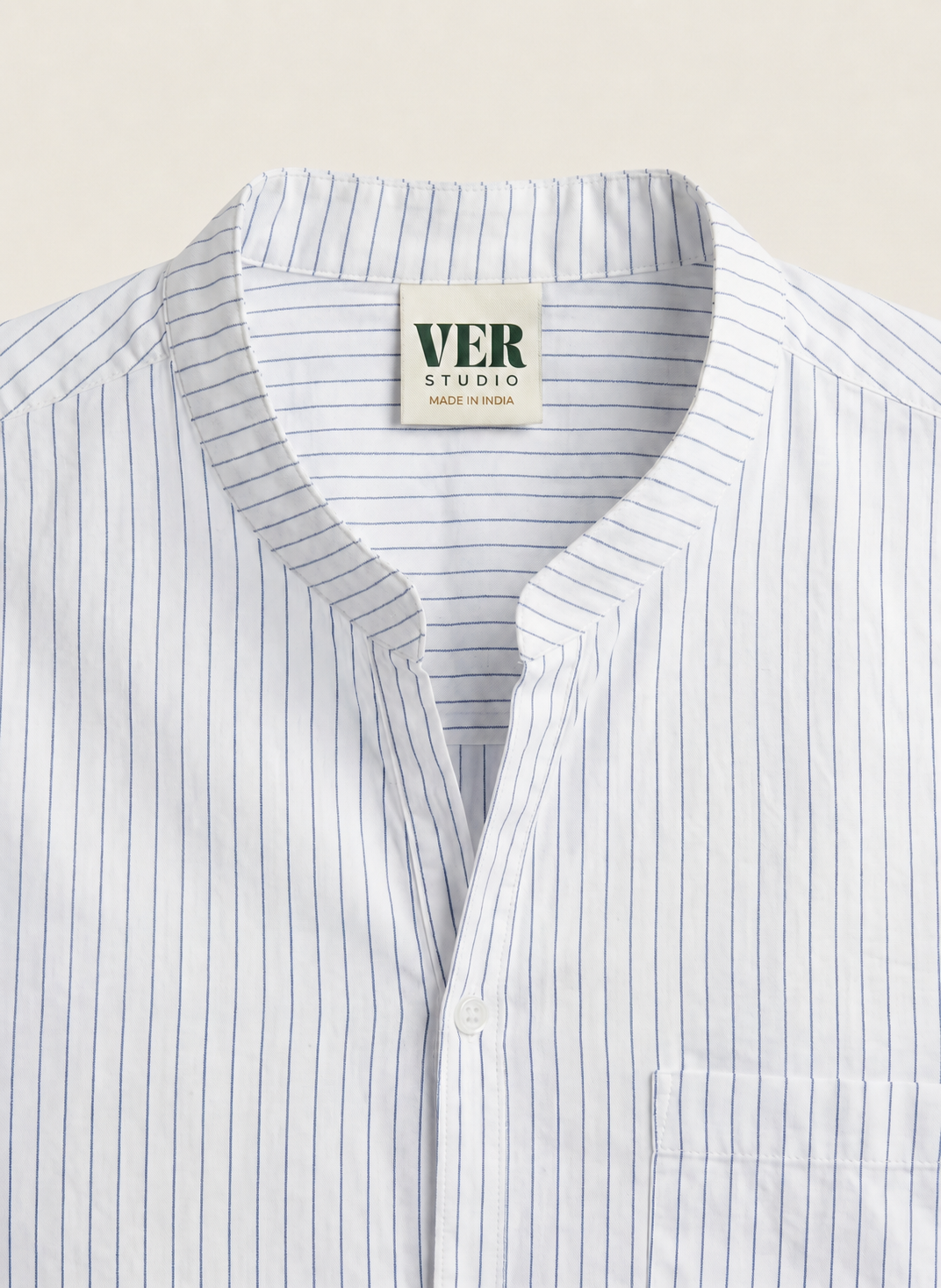 Woven Wind Shirt - Band Collar