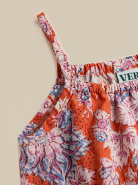 Girls Dress in Jaipur Rose — hand block printed Jaipur cotton, VER STUDIO